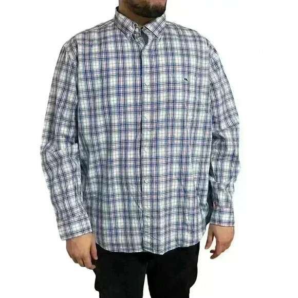 Vineyard Vines Mens Classic Fit Tucker plaid Button Down Shirt Size XXL - Picture 11 of 12